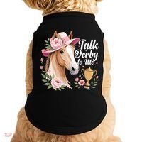 Talk Derby To Me Funny Horse Racing Meme Doggie Tank thumb 0