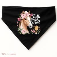 Talk Derby To Me Funny Horse Racing Meme USA-Made Doggie Bandana thumb 0