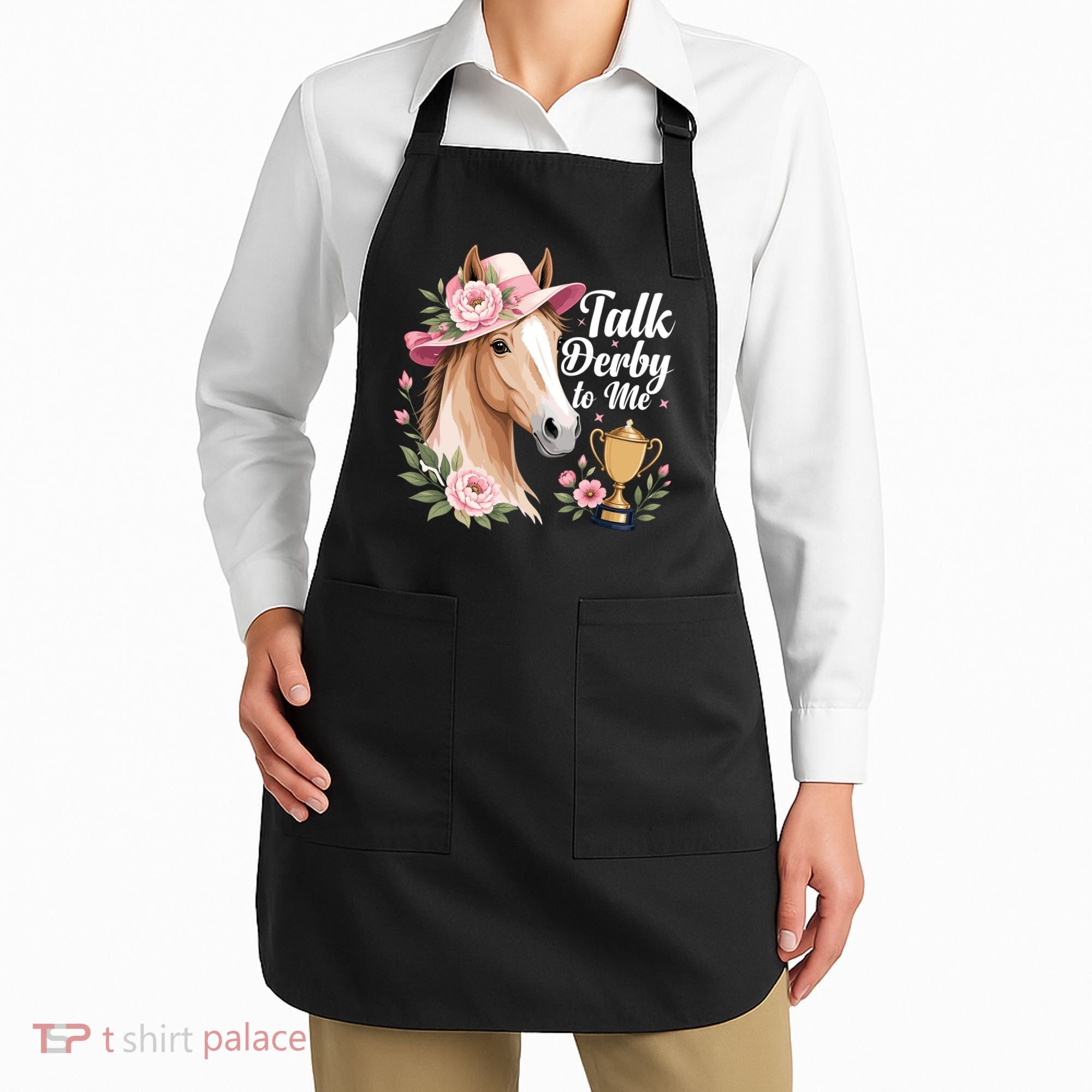 Talk Derby To Me Funny Horse Racing Meme Apron