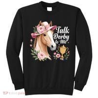 Talk Derby To Me Funny Horse Racing Meme Sweatshirt thumb 0