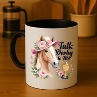 Talk Derby To Me Funny Horse Racing Meme Coffee Mug thumb 4