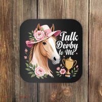 Talk Derby To Me Funny Horse Racing Meme Coaster thumb 0