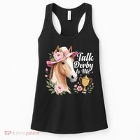 Talk Derby To Me Funny Horse Racing Meme Women's Tank Top thumb 0
