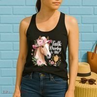 Talk Derby To Me Funny Horse Racing Meme Women's Tank Top thumb 2