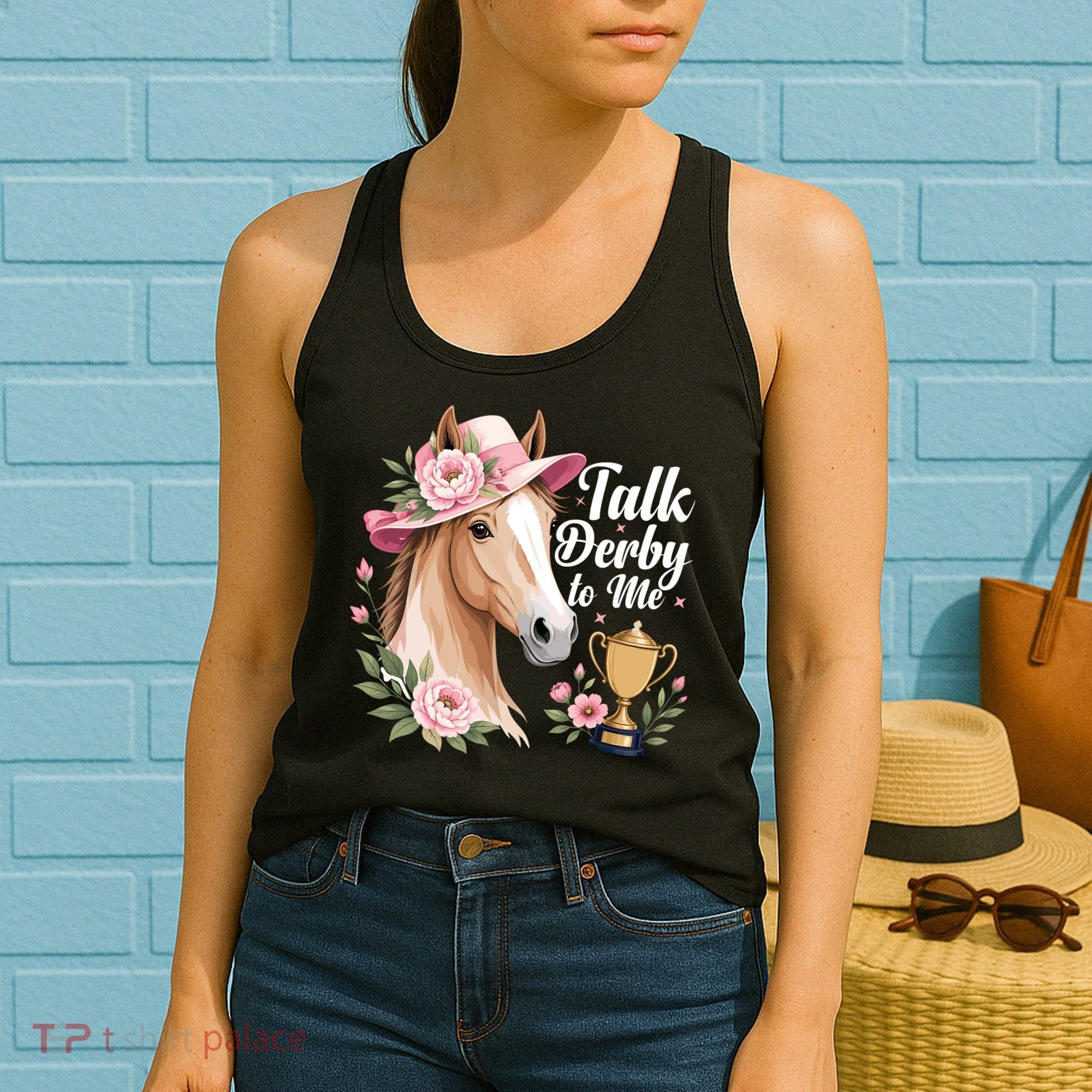Talk Derby To Me Funny Horse Racing Meme Women's Tank Top