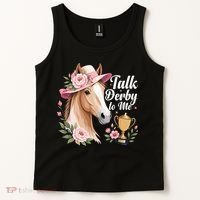 Talk Derby To Me Funny Horse Racing Meme Tank Top thumb 2