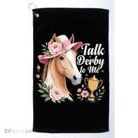 Talk Derby To Me Funny Horse Racing Meme Golf Towel thumb 0
