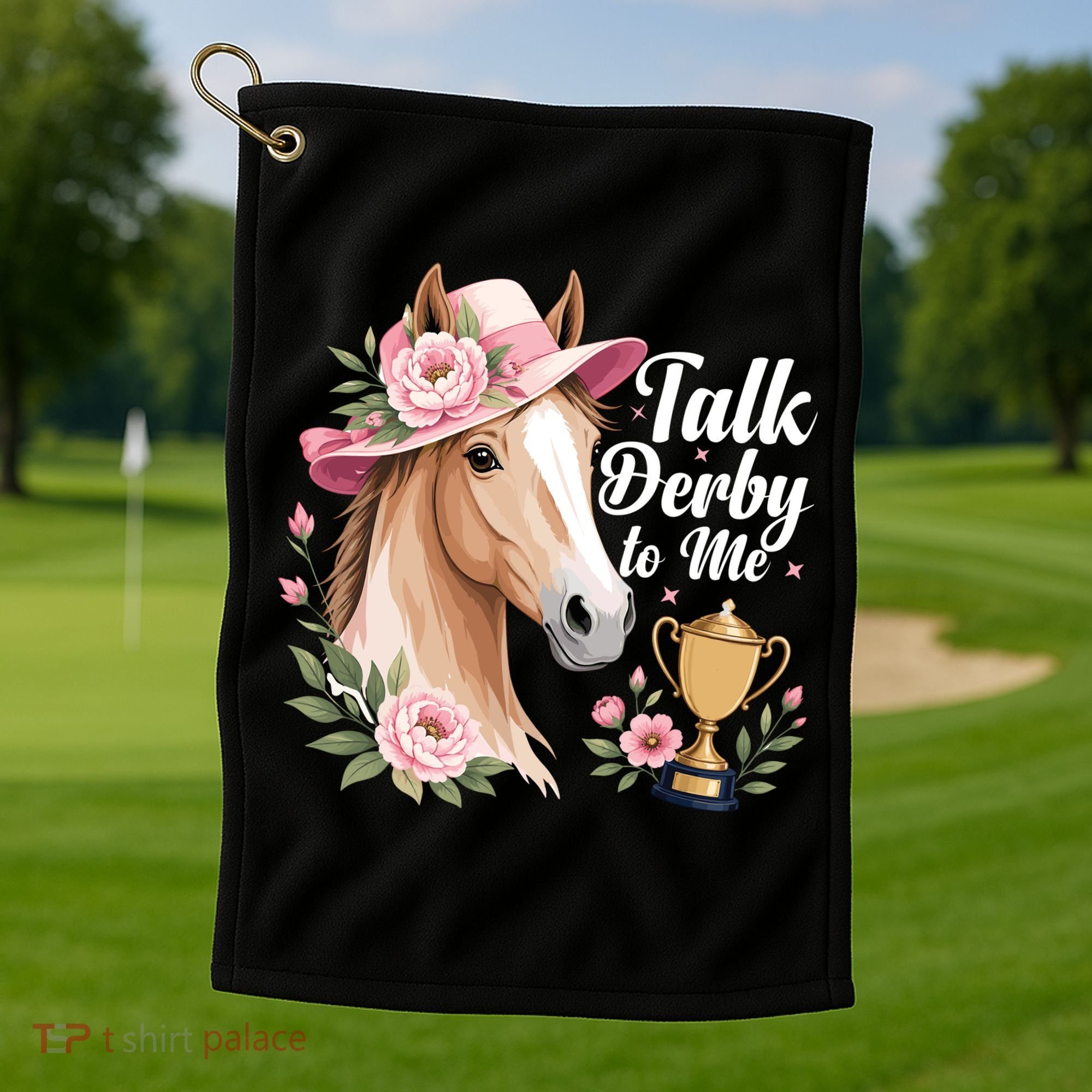 Talk Derby To Me Funny Horse Racing Meme Golf Towel