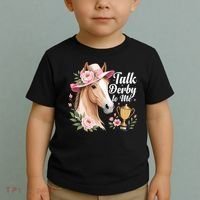 Talk Derby To Me Funny Horse Racing Meme Toddler T-Shirt thumb 2