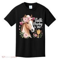 Talk Derby To Me Funny Horse Racing Meme Kids T-Shirt thumb 0