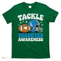 Tackle Diabetic Type 1 Blue Football Diabetes Awareness T1d T-Shirt thumb 0