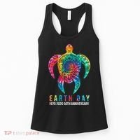 Tie Dye Turtle Lover Earth Day 2024 Costume Environmental Women's Tank Top thumb 0