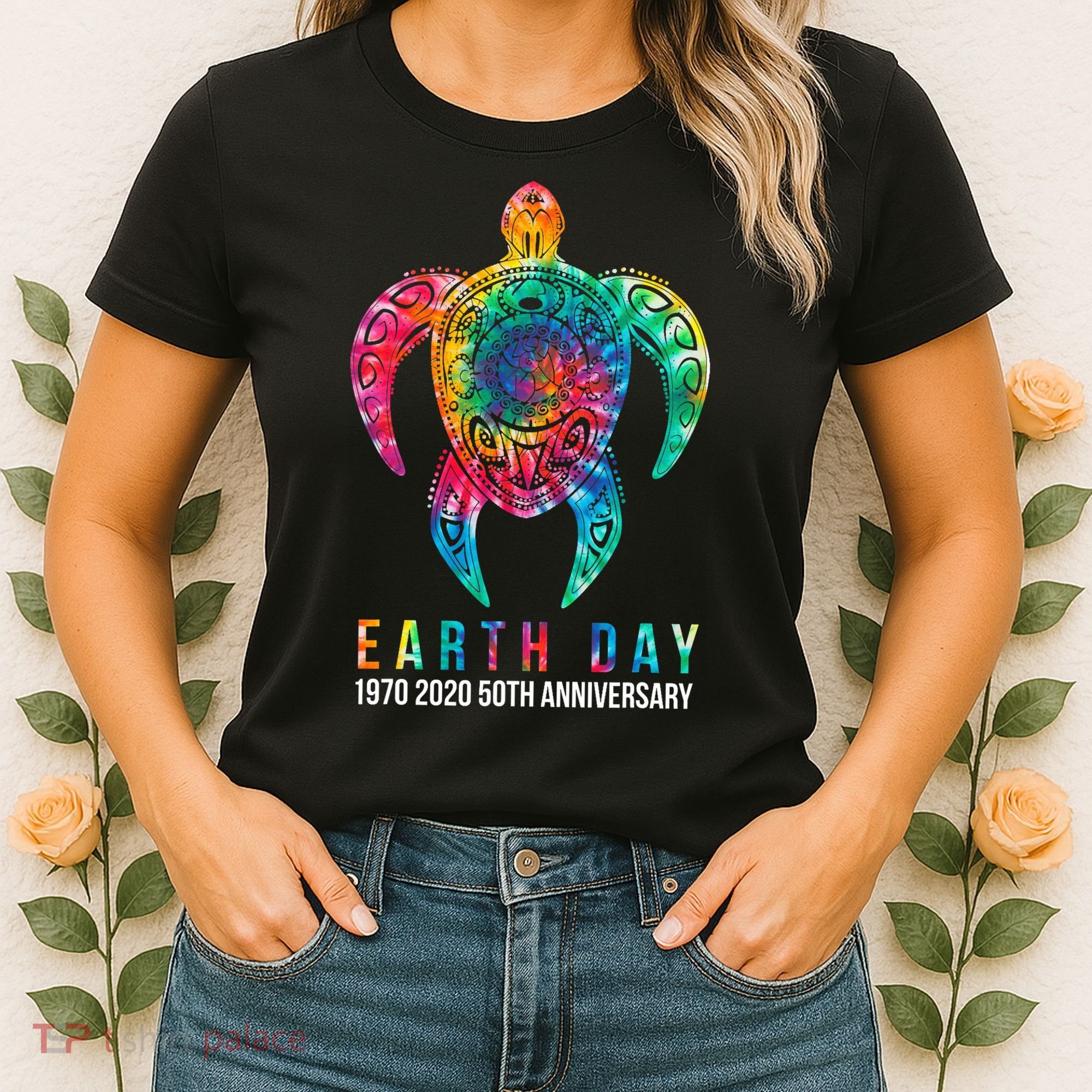 Tie Dye Turtle Lover Earth Day 2024 Costume Environmental Women's T-Shirt