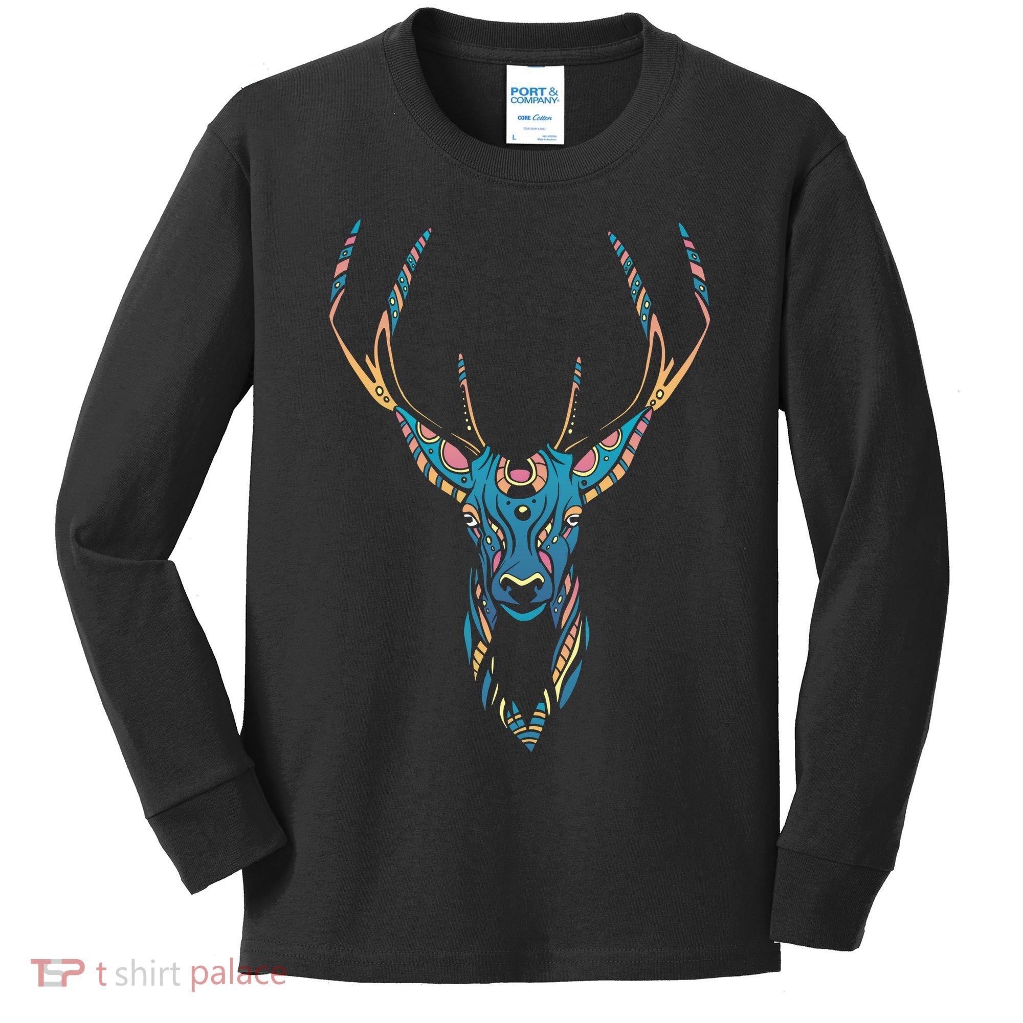 Trippy Deer Kids Long Sleeve Shirt