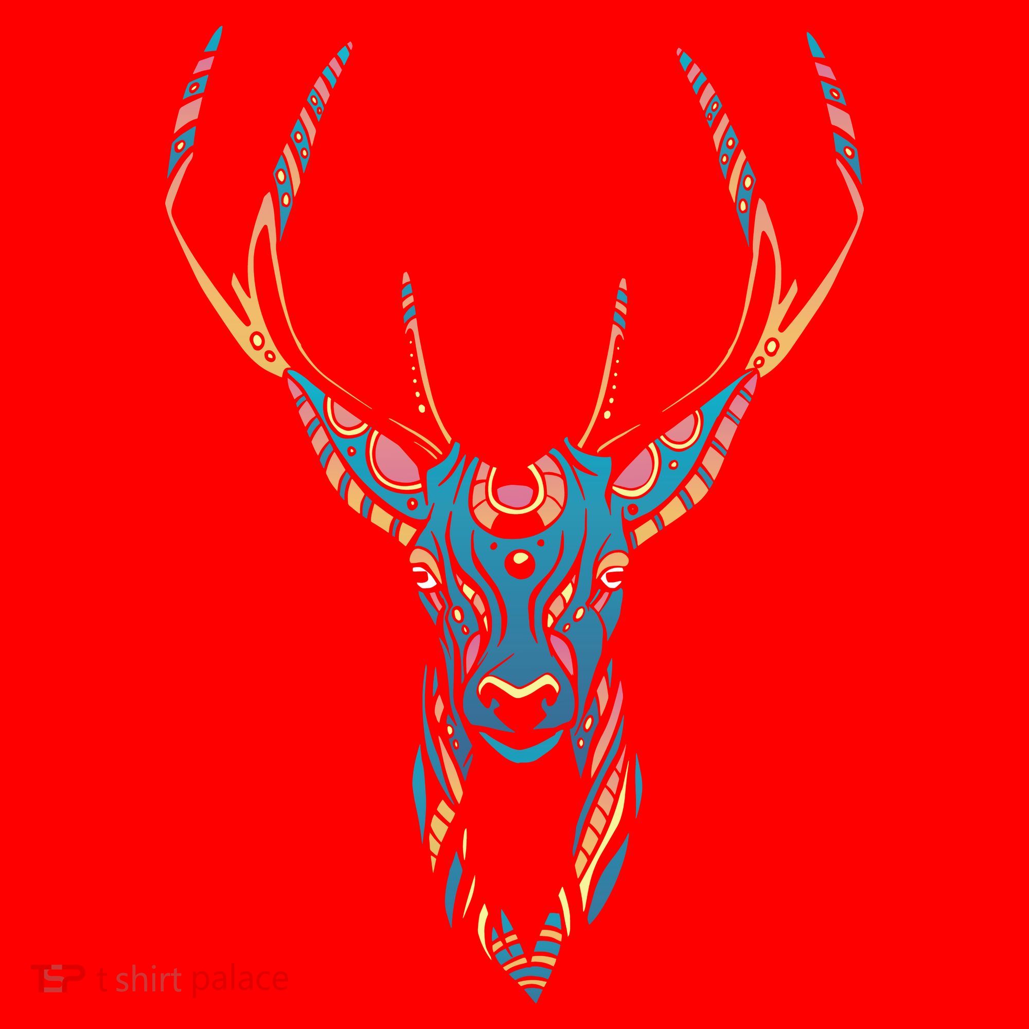 Trippy Deer Santa Hat