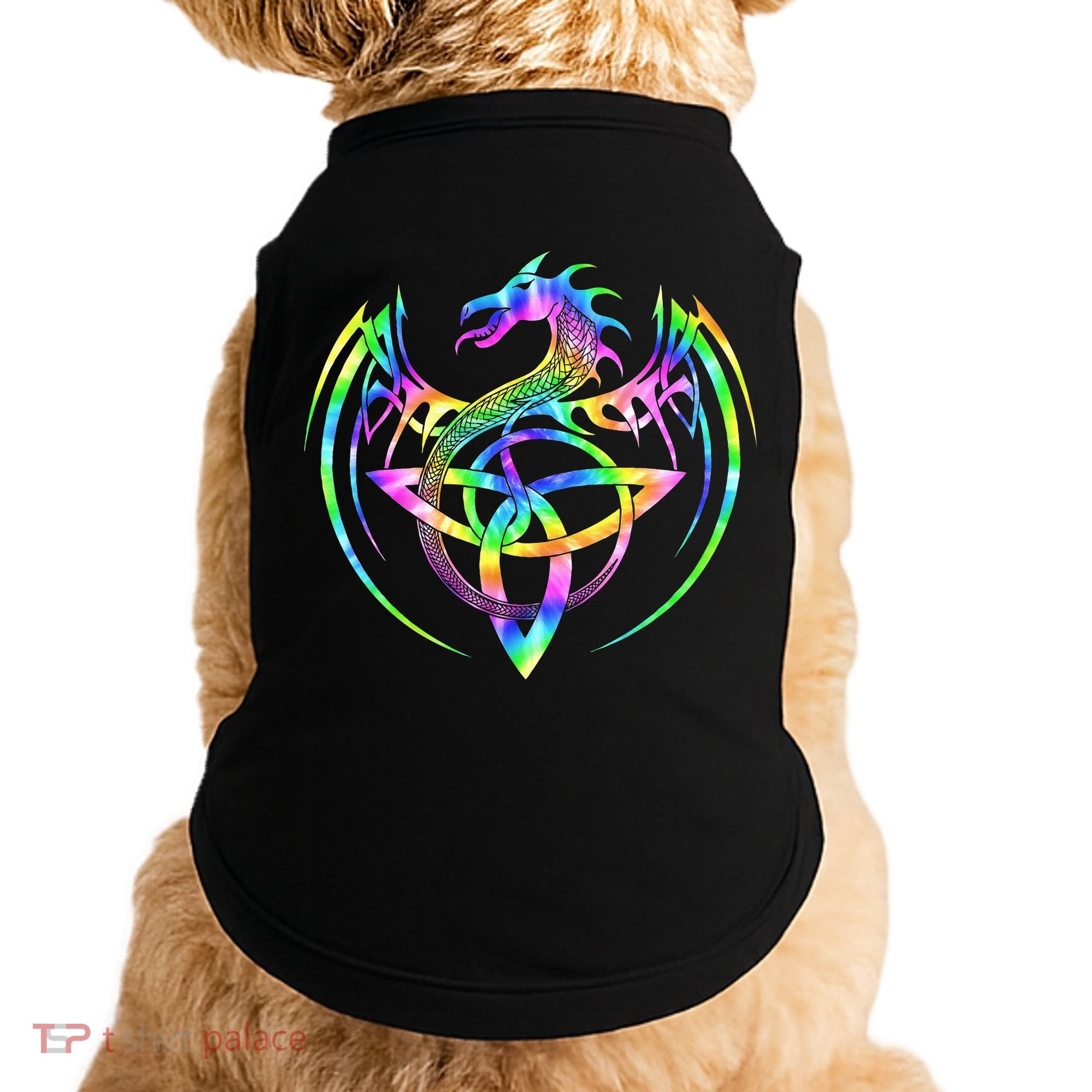 Tie Dye Tribal Celtic Knot Fantasy Dragon Doggie Tank