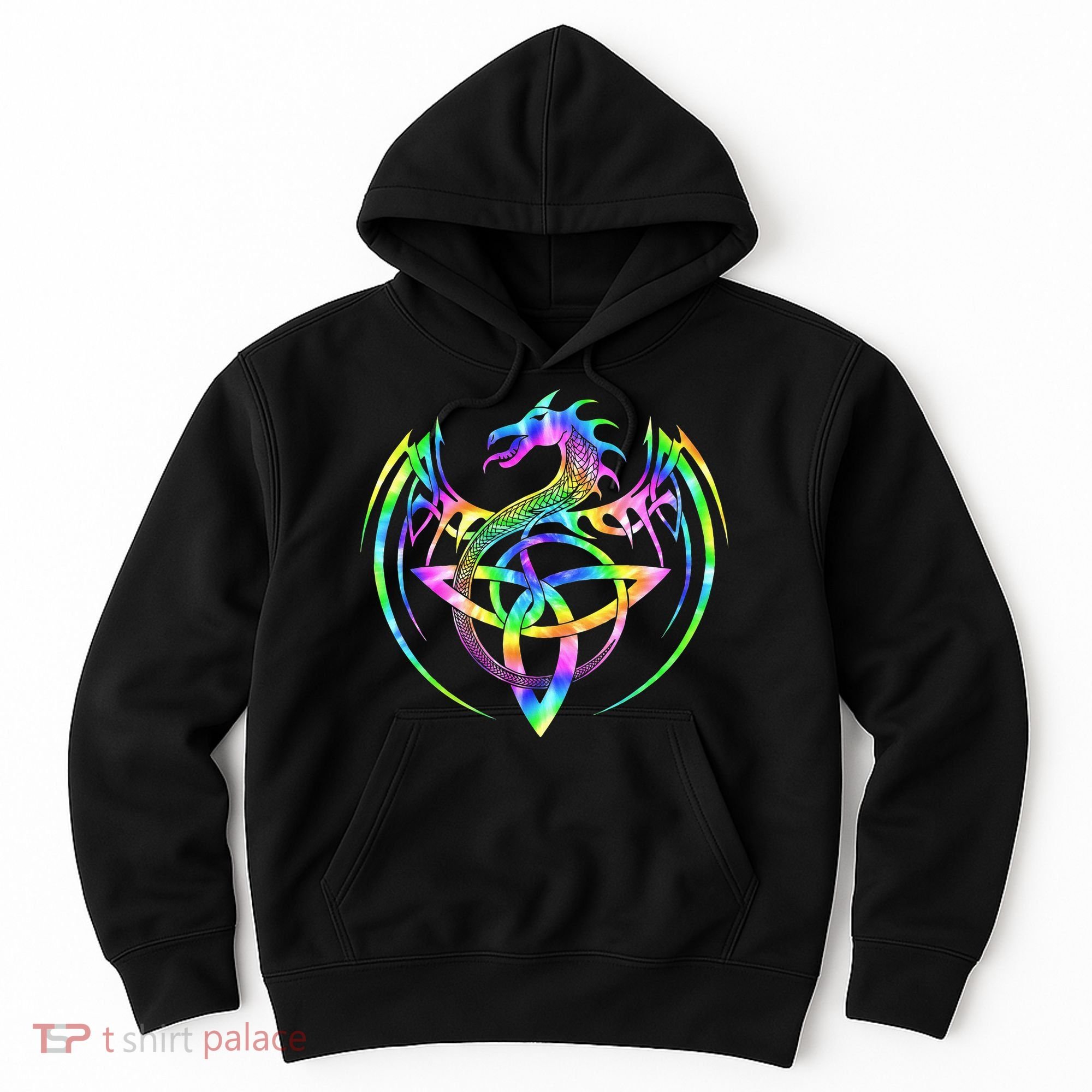 Tie Dye Tribal Celtic Knot Fantasy Dragon Hoodie