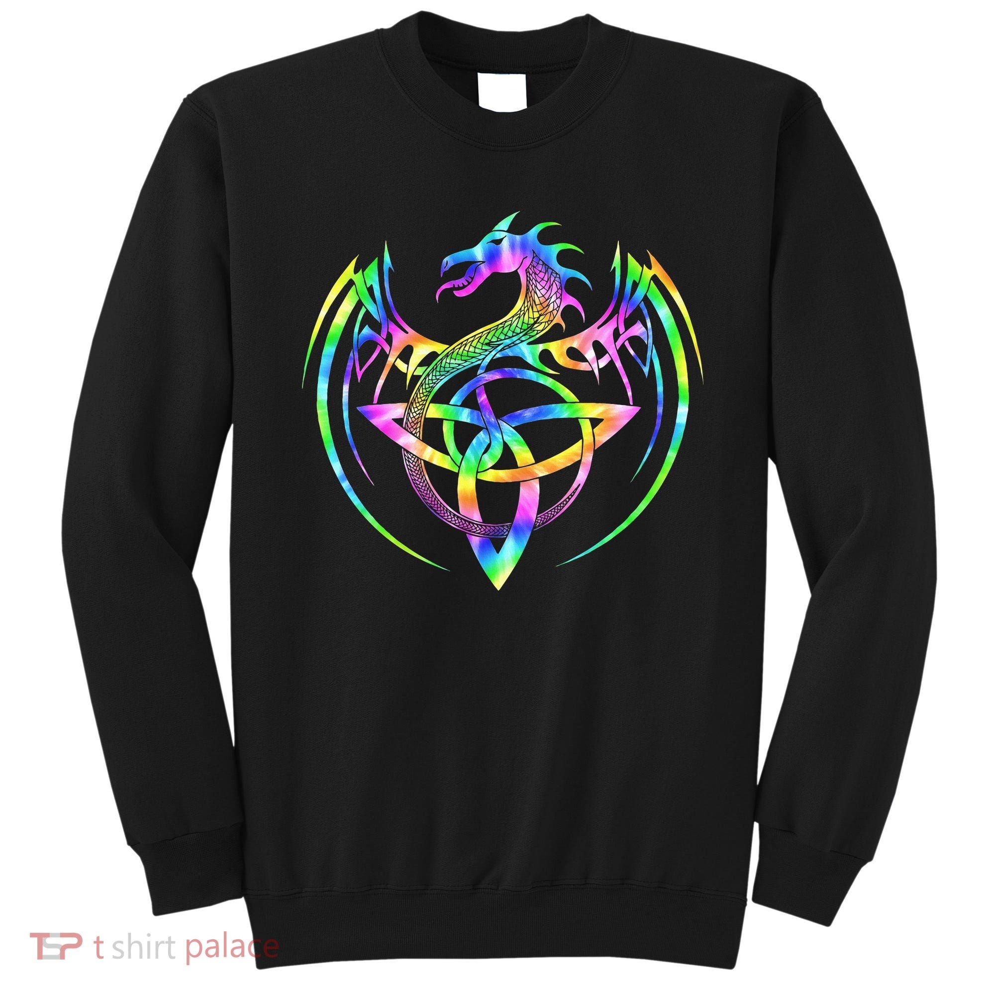 Tie Dye Tribal Celtic Knot Fantasy Dragon Sweatshirt