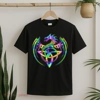 Tie Dye Tribal Celtic Knot Fantasy Dragon T-Shirt thumb 2