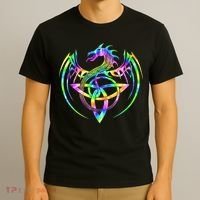 Tie Dye Tribal Celtic Knot Fantasy Dragon T-Shirt thumb 3