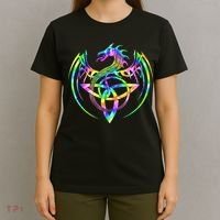 Tie Dye Tribal Celtic Knot Fantasy Dragon T-Shirt thumb 4