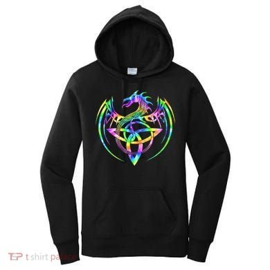 Tie Dye Tribal Celtic Knot Fantasy Dragon Women's Hoodie