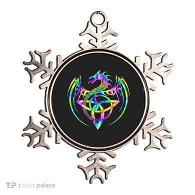 Tie Dye Tribal Celtic Knot Fantasy Dragon Ornament