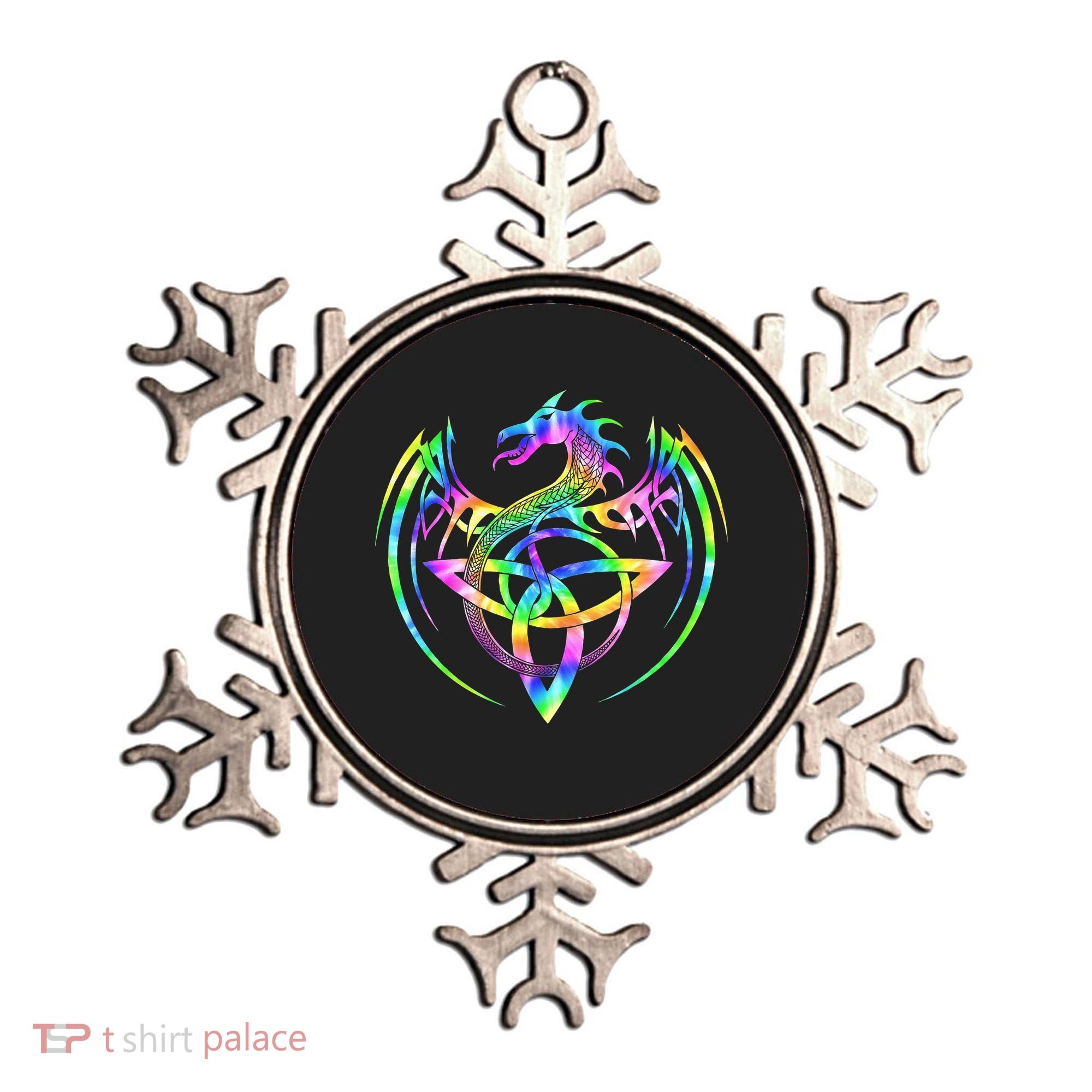 Tie Dye Tribal Celtic Knot Fantasy Dragon Ornament