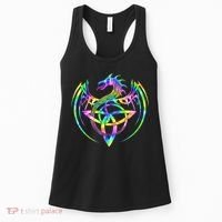 Tie Dye Tribal Celtic Knot Fantasy Dragon Women's Tank Top thumb 0