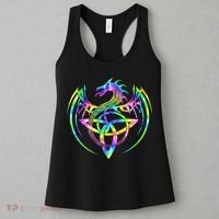 Tie Dye Tribal Celtic Knot Fantasy Dragon Women's Tank Top thumb 3
