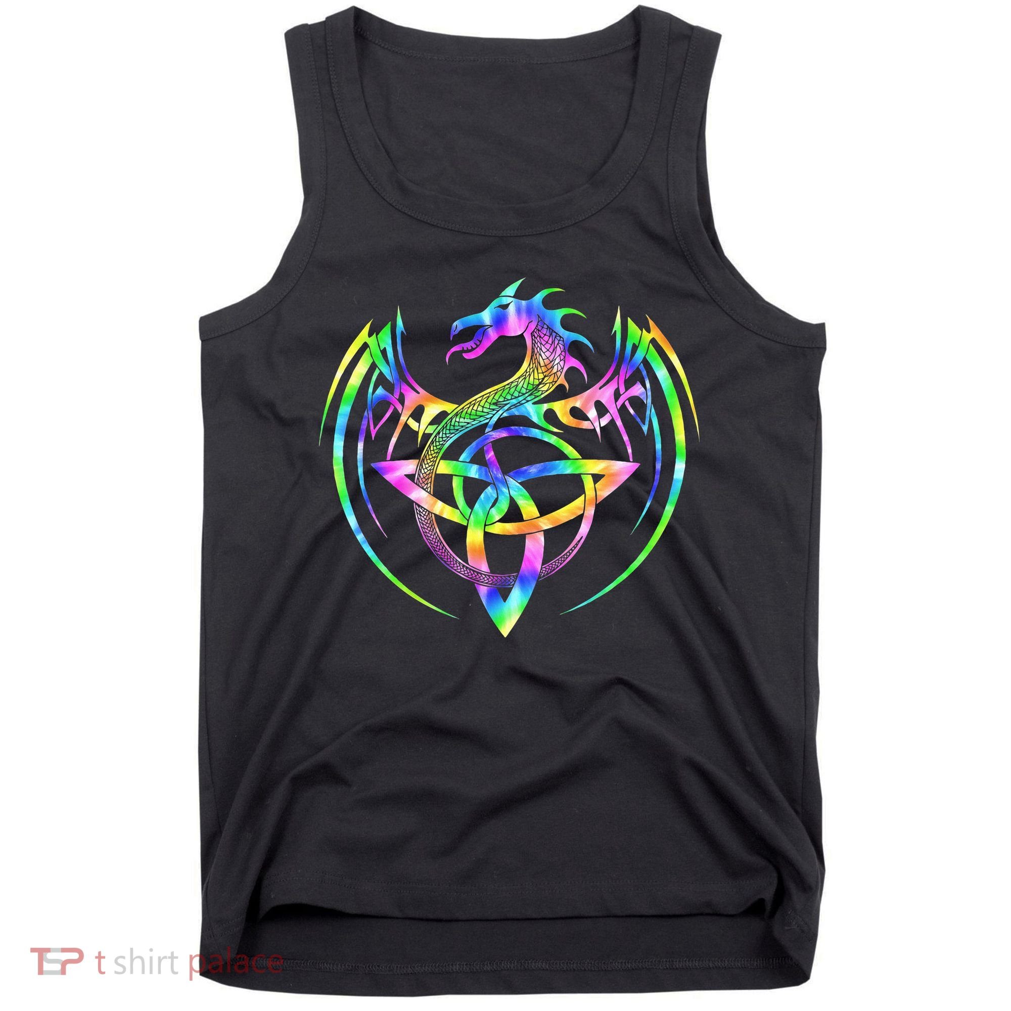 Tie Dye Tribal Celtic Knot Fantasy Dragon Tank Top