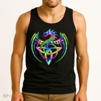 Tie Dye Tribal Celtic Knot Fantasy Dragon Tank Top thumb 3