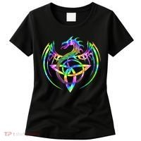 Tie Dye Tribal Celtic Knot Fantasy Dragon Women's T-Shirt thumb 0