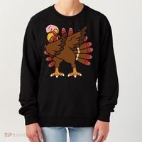 Turkey Dab Thanksgiving Funny Women's Sweatshirt thumb 0