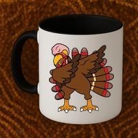 Turkey Dab Thanksgiving Funny Coffee Mug thumb 2