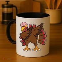 Turkey Dab Thanksgiving Funny Coffee Mug thumb 4