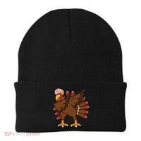 Turkey Dab Thanksgiving Funny Beanie thumb 0