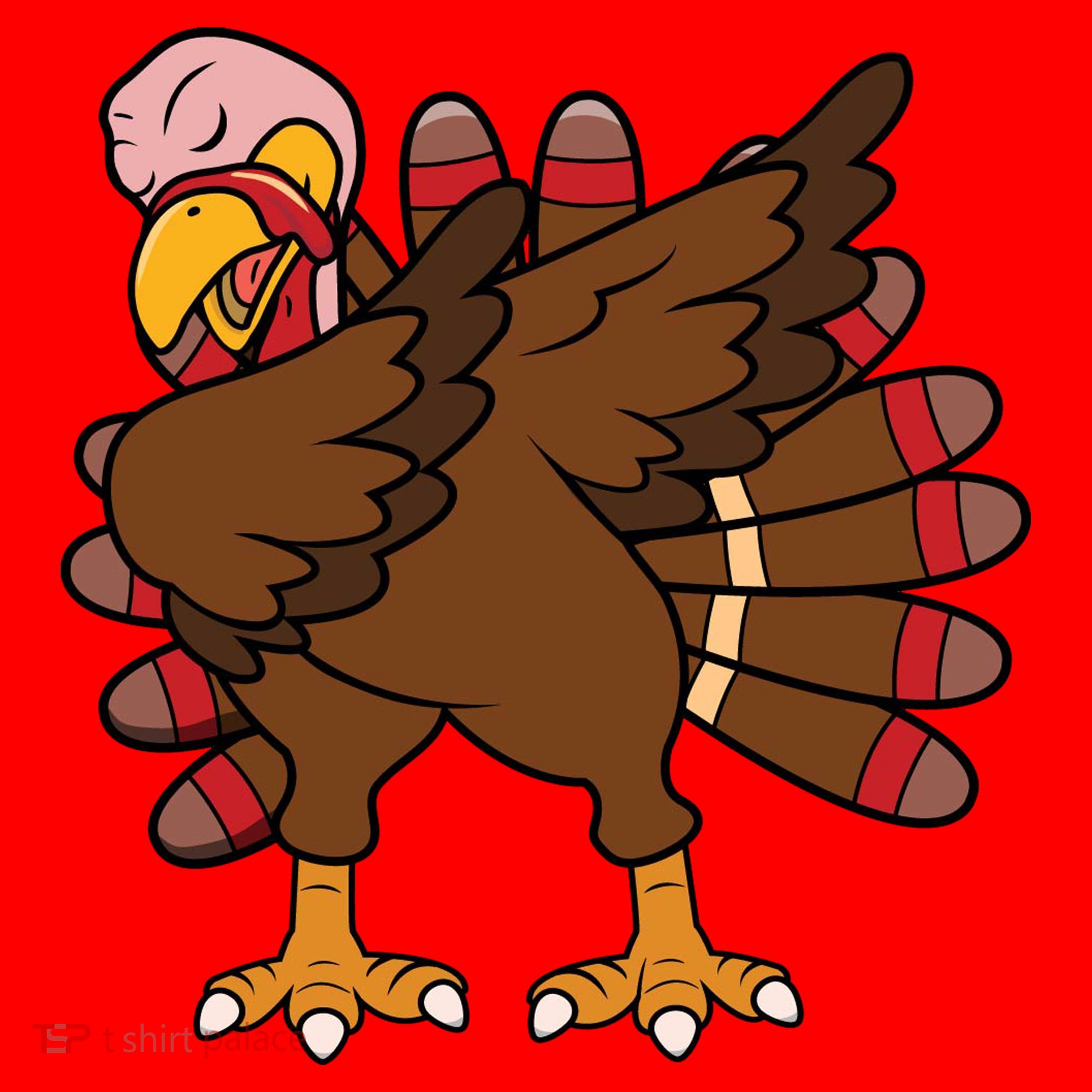 Turkey Dab Thanksgiving Funny Santa Hat