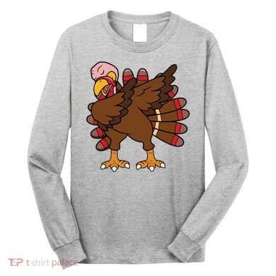 Turkey Dab Thanksgiving Funny Long Sleeve Shirt