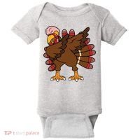 Turkey Dab Thanksgiving Funny Baby Bodysuit thumb 0