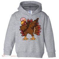 Turkey Dab Thanksgiving Funny Toddler Hoodie thumb 0