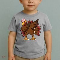 Turkey Dab Thanksgiving Funny Toddler T-Shirt thumb 2