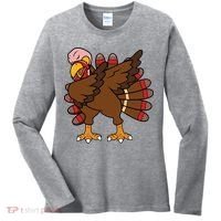 Turkey Dab Thanksgiving Funny Women's Long Sleeve Shirt thumb 0
