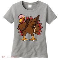 Turkey Dab Thanksgiving Funny Women's T-Shirt thumb 0