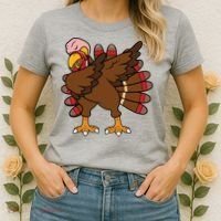 Turkey Dab Thanksgiving Funny Women's T-Shirt thumb 2