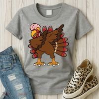 Turkey Dab Thanksgiving Funny Women's T-Shirt thumb 3