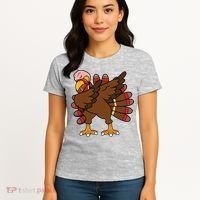 Turkey Dab Thanksgiving Funny Women's T-Shirt thumb 4