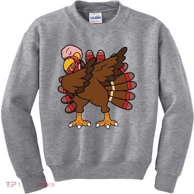 Turkey Dab Thanksgiving Funny Kids Sweatshirt