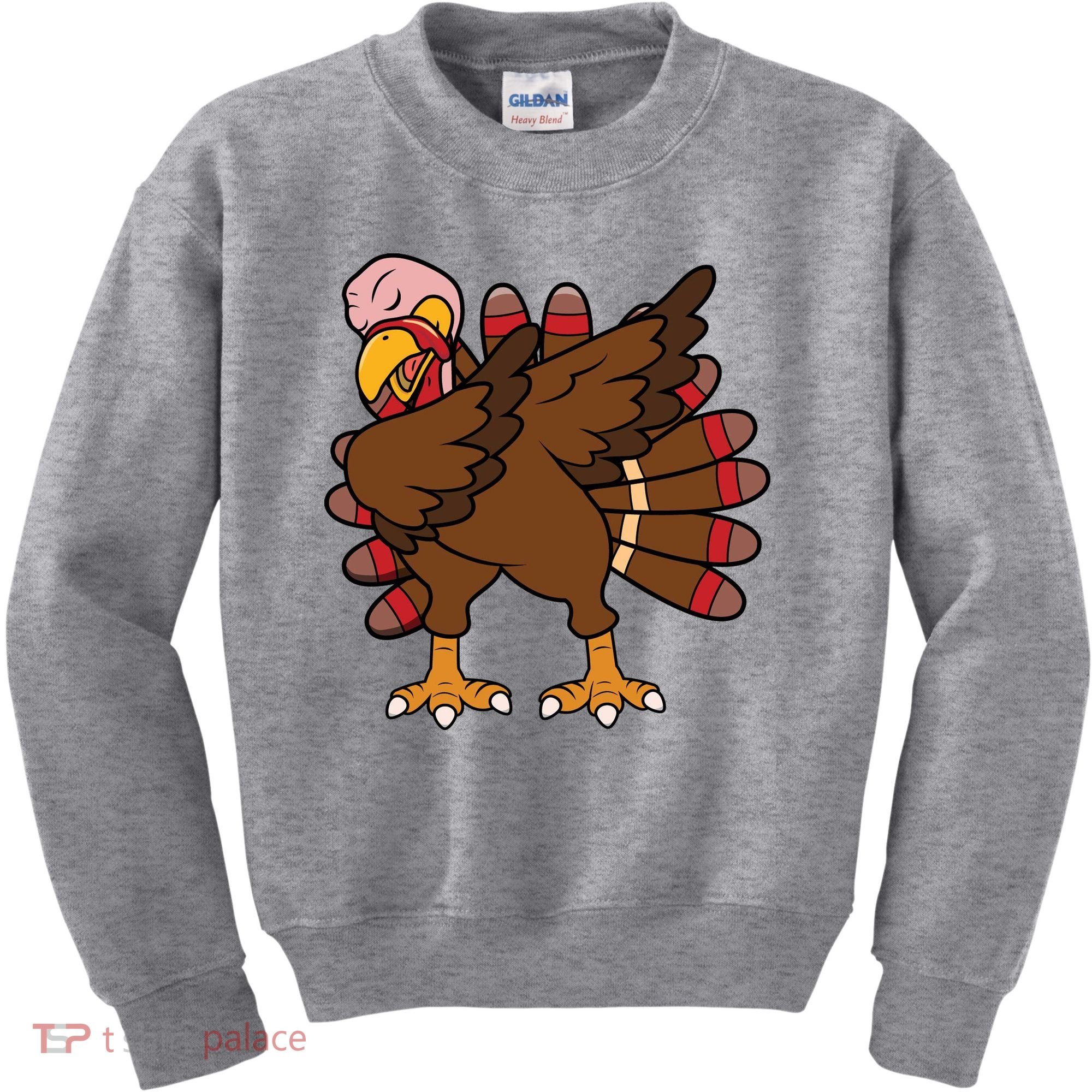 Turkey Dab Thanksgiving Funny Kids Sweatshirt