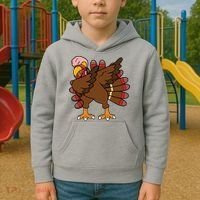 Turkey Dab Thanksgiving Funny Kids Hoodie thumb 2